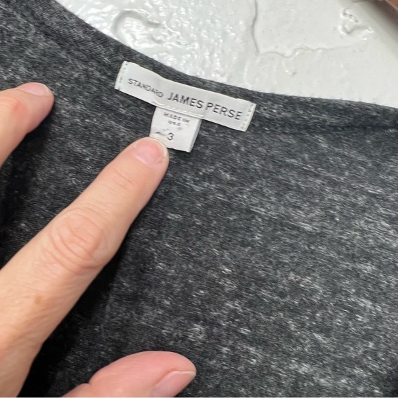 James Perse Heathered Black Vneck T-shirt Dress Small - Picture 4 of 8